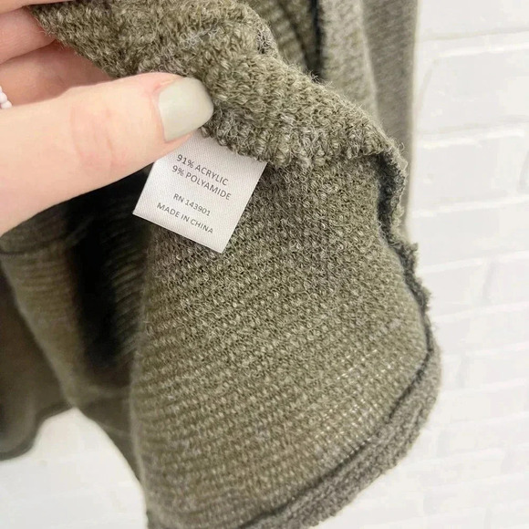 Coco + Carmen Open Front Long Sleeve Patch Pocket Cardigan Sweater Brown OS - Picture 10 of 10